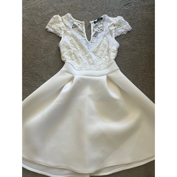 Formal White Mini Dress size small - Picture 1 of 4